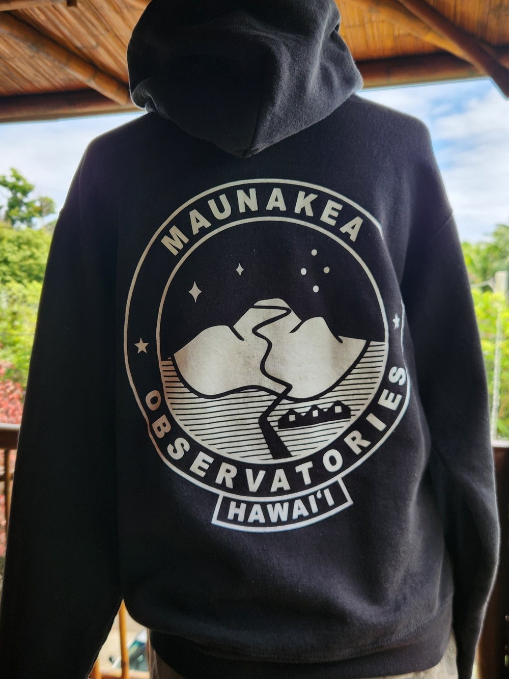 Mauna Kea Observatory Black Graphic Hoodie
